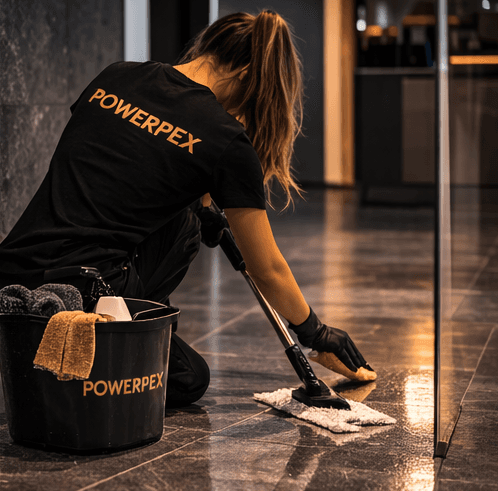 Renhold av vask og baderom 15 utført av Powerpex Service AS