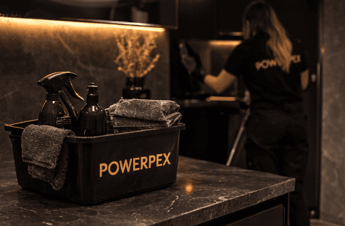 Renhold av vask og baderom 3 utført av Powerpex Service AS